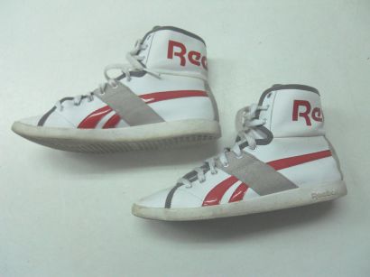 【中古】【あす楽可】REEBOK TOP DOWN BIANCO ROSSO 32-J05537■ハイカットスニーカー■レディース■ホワイト×レッド×グレー■23.0cm■軽量■個性的なデザイン♪