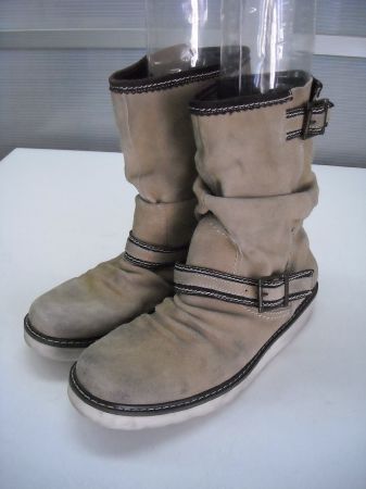 【中古】【あす楽可】CONTEMPO■ブーツ■レディース■25.5cm■ベージュ×ブラウン■カジュアルな一足♪