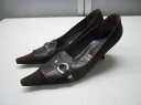 【中古】【あす楽】美品☆POLLINI【ポリーニ】■パンプス■レディース■35.5(22.0cm程度)■ブラウン■クールでシルエットが美しい一足♪