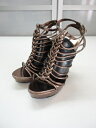 【中古】【あす楽可】STYLUXE■レディース■グラディエーターパンプス■6.5(24.0cm程度)■ブラウンゴールド■美脚効果抜群の一足♪