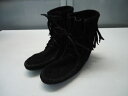 【中古】【あす楽可】MINNETONKA【ミネトンカ】■レディース■ショートブーツ■US6(22.5〜23.0cm程度)■ブラック■スエード■ショート丈タイプ ...