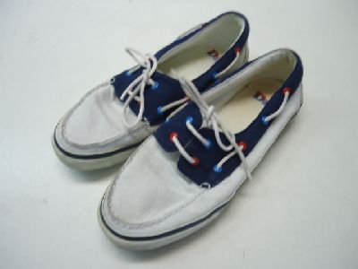 【中古】【あす楽可】Duffer Daps■メンズ■デッキシューズ■8(26.5cm程度)■ホワイト×ネイビー×レッド×ブルー■爽やかな色合いでカジュアルなスタ...