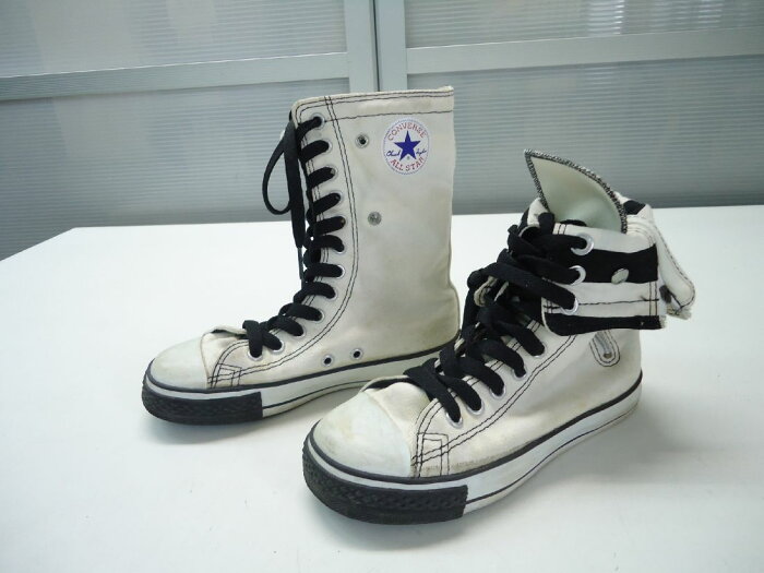 【中古】【あす楽可】CONVERSE【コンバース】■キッズ■2WAYスニーカー■20.0cm■ホワイト×ブラック■折り返して2WAYで楽しめるキャンバススニーカーです♪