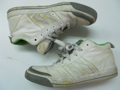 【中古】【あす楽可】◎adidas/アディダス▼カジュアルランニングシューズ▼26.0cm▼ホワイト×グリーン▼品番：042201▼爽やかな一足▼