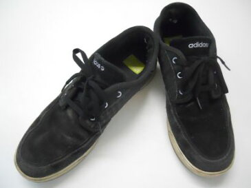 【中古】【あす楽可】◎adidas/アディダス★☆★メンズローカットスニーカー/NEO Sheridan Lux/ネオ シェリダン ラックス▼US10/28.0cm▼ブラック▼スエード▼品番：U46460▼千鳥格子▼