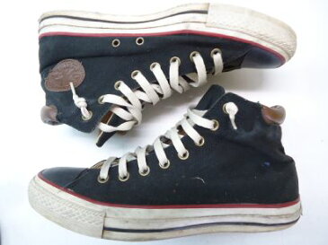 【中古】【あす楽可】CONVERSE/コンバース■ALL STAR/オールスター/ハイカットスニーカー■91/2/28.0cm/US9.5■ブラック×ブラウン×レッド■1106■シンプルで履きやすい一足♪