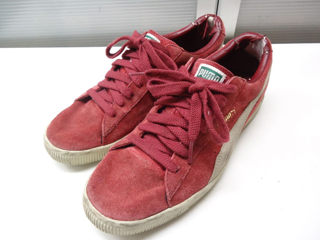 PUMA/プーマ■27.0cm/UK8/US9/EUR41■CLYDE クライド 347867 01/メンズ スエード ローカットスニーカー■チームバーガンディ×ゴートグレー■2007年モデル☆抜群に格好良いバーガンディカラー♪【中古】