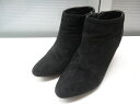 COLZA/コルザ■M(23.0cm〜23.5cm程度)■レディース スエード サイドジップ ショートブーツ■BLACK/ブラック/黒色■シンプルな定番デザイン...