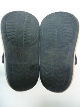 【中古】【あす楽可】crocs/クロックス■ラバーサンダル■J1(19.5cm)■ネイビー×ホワイト×レッド■素足感覚で履けるので、外で遊んだりお散歩するときにピッタリ♪