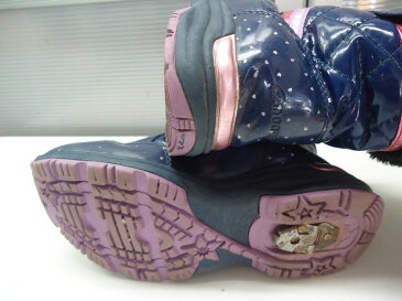 MOONSTAR/ムーンスター■22.0cm■Sugar シュガー ジュニア キッズ スノトレ ウインターブーツ スノーブーツ 7S 57-2■NAVY/ネイビー/紺色■ハートのチャームやファーのキラキラが女の子らしい一足☆冬の登園、通学に雪遊びにオシャレで機能的なブーツです◎【中古】