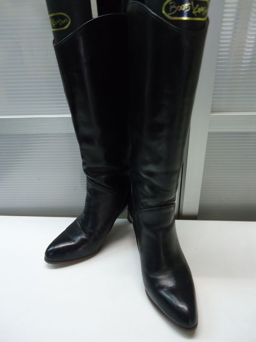 【中古】【あす楽可】ブランド名不明■レザーブーツ 850■22.5cm■ブラック■雨の日にも活躍してくれそうな一足♪