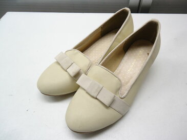 【中古】earth music&ecology/アースミュージックエコロジー■Opera Wedge Shoes オペラウェッジシューズ 10141K02060■23.5cm■ivory/アイボリー■低めのウェッジヒールオペラシューズ☆