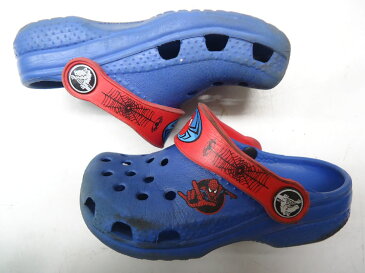 【中古】crocs/クロックス■Kid's Cayman Spiderman キッズ スパイダーマン/クロッグサンダル■8/9(15.5cm程度)■ブルー×レッド■大人気のスパイダーマンがクロックスに登場☆