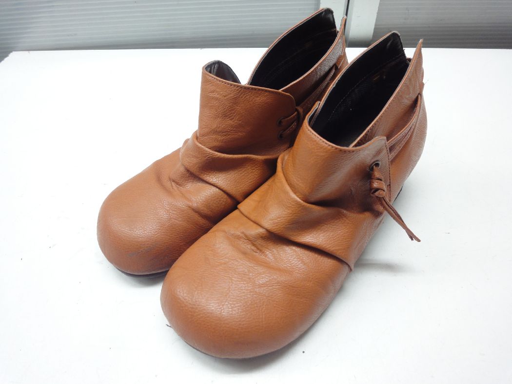 CIRCLE/サークル■M(23.0cm〜23.5cm程度)■ルーズ ブーティ ショートブーツ■BROWN/ブラウン/茶■ぽってり..