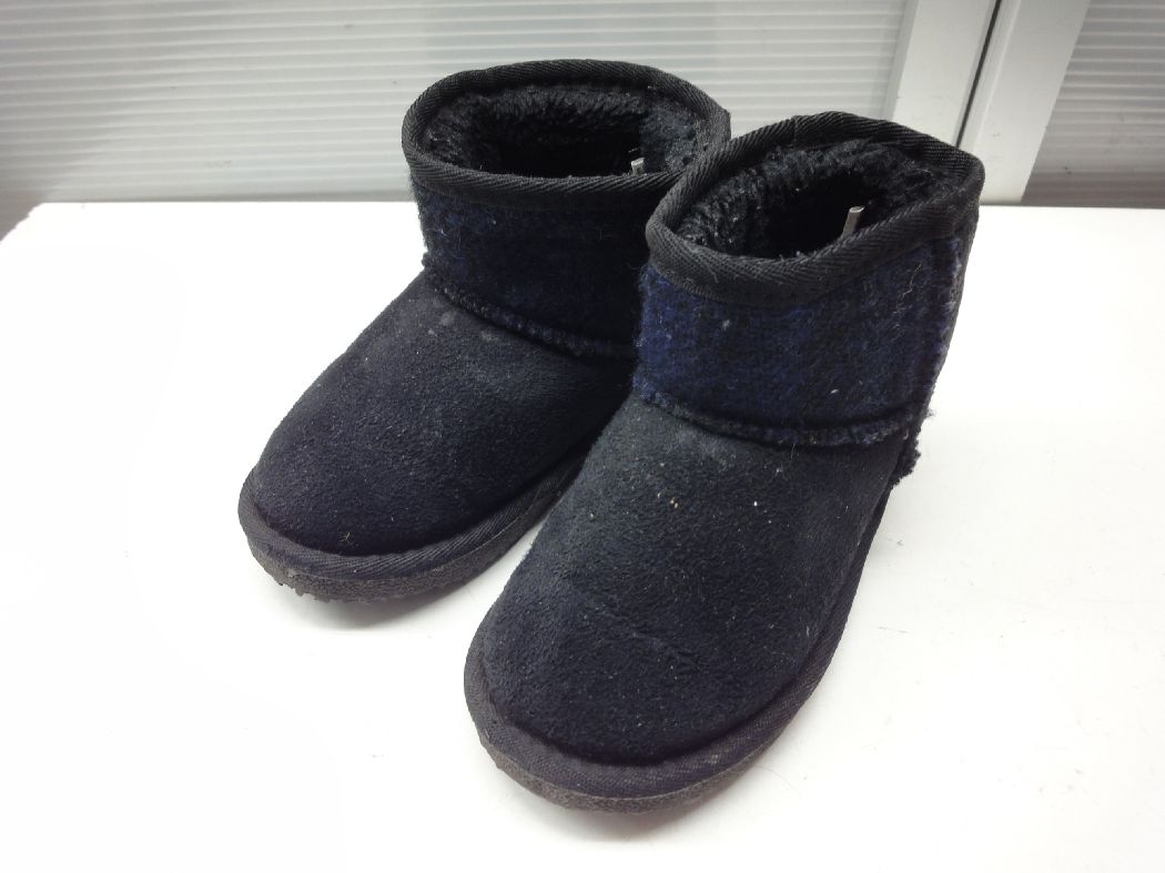 Harris Tweed CLOSSHI/ハリスツイード クロッシー■17.0cm■キッズ ムートンブーツ 内ボア■ブラック/グリ..