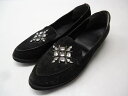 【中古】【あす楽可】AZUL by mouzzy/アズールバイマウジー■ビジューモチーフフラットシューズ■S(22.5cm程度)■ブラック■ローヒールのほぼフラ...