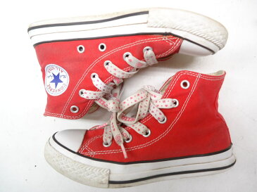 CONVERSE/コンバース■19.5cm/US1/UK13.5/EUR32■ALL STAR Chuck Taylor High Top オールスター チャックテイラー ハイトップ 3J232/キッズ スニーカー シューズ■RED/レッド/赤色■シンプルデザイン☆【中古】