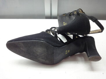 Studio ANDREA■22.5cm■バックストラップ パンプス サンダル ミュール■BLACK/ブラック/黒■シンプルなデザイン、ブラックカラー☆【中古】