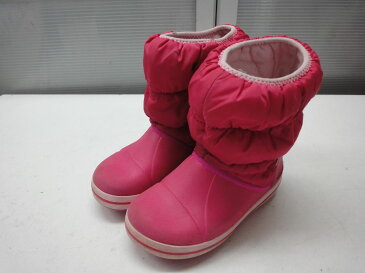 crocs/クロックス■c12(18.5cm)■Kids' Winter Puff Boot c12 キッズ ウィンター パフ ブーツ ショート 防寒■PINK/ピンク■可愛いピンクカラー☆【中古】