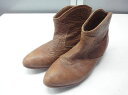 ZARA WOMAN/ザラ ウーマン■38(24.5cm)■チャンキーヒール ローヒール ショートブーツ 5150/301/105 1341■CAMEL/キャメル■インド製☆【中古】