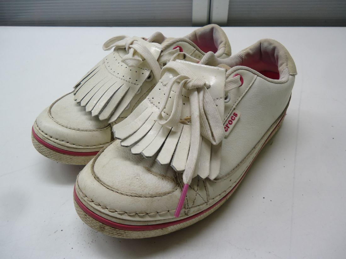 【中古】【あす楽可】crocs/クロックス■with HANK HANEY ブレイディン シューズ 18973/ゴルフシューズ■US W5(21.0cm)■ホワ...