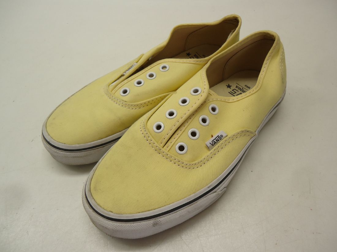 【中古】VANS/ヴァンズ■ローカットキャンバススニーカー TB4R■Men US5.5/Women US7(23.0cm)■イエロー■女性に人気なちょっとした厚底デザインがとても嬉しい♪クリームがかったお色がとても可愛い◎