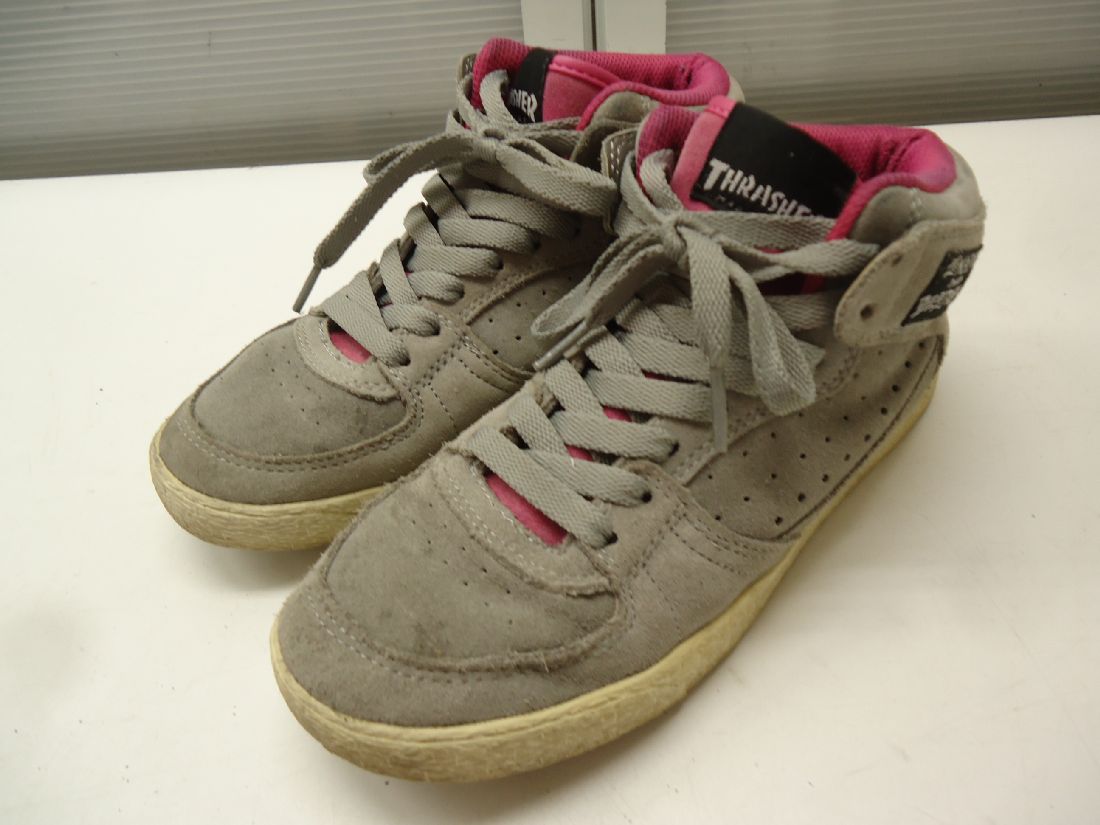 【中古】THRASHER/スラッシャー■FOOTWEAR BUCHANAN DOG ブキャナンドッグ/メンズスエードスニーカー■23.0cm/US5/UK4■GRAY×PINK/グレー×ピンク■2011年秋冬モデル◎