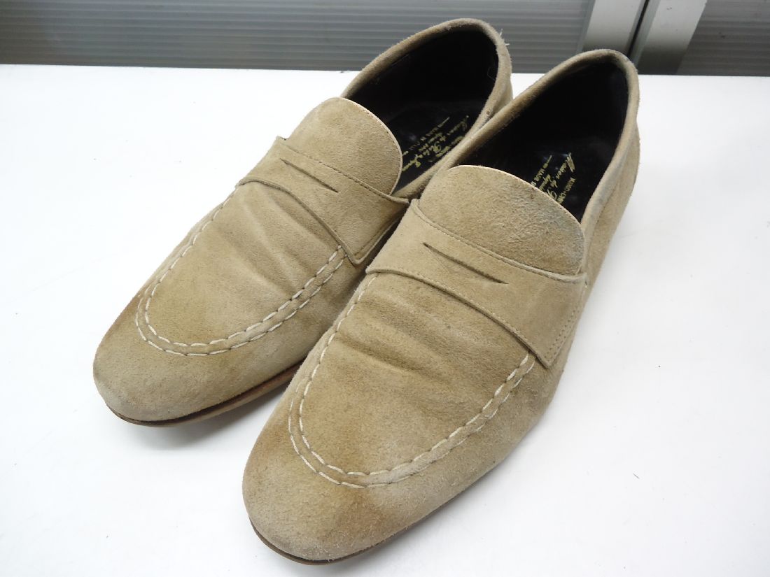 NANO・UNIVERSE/ナノ・ユニバース■41(約26.0cm)■スエード コインローファー シューズ■BEIGE/ベージュ■本革◎上質なイタリア製のコイン...