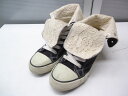 COLZA/コルザ■24.5cm程度■レディース キャンバス ブーツスニーカー 花柄 レース シューズ■BLACK/WHITE/ブラック/ホワイト/黒色/白色■履き口を折り返してレースを見せても伸ばしてブーツとしても履いていただける2wayデザイン☆【中古】(4)