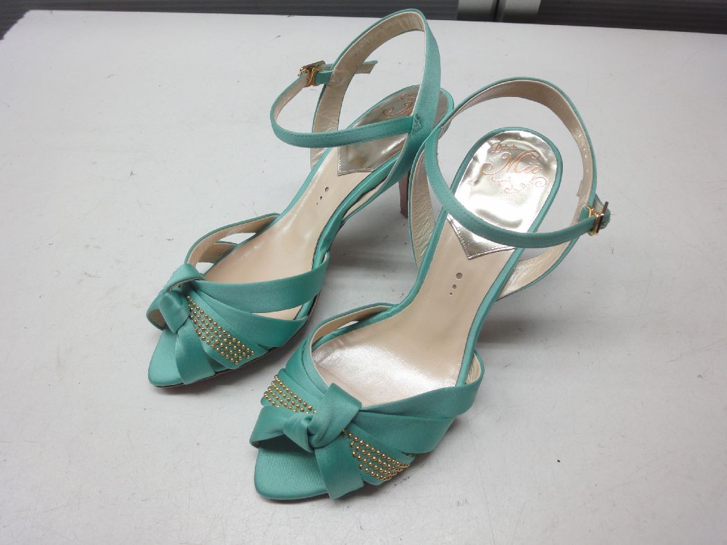 Lulu du Mii/ルル ドゥ ミィ■6(23.0cm)■サテン スタッズ ストラップ サンダル MP1018■MINT/ミント■高品..