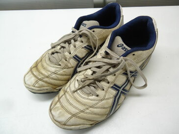 【中古】asics/アシックス■TREKKER WD SL2 TST637/メンズレザーフットサルシューズ■26.0cm/US8/EURO41.5■ホワイト×ネイビー■ワイドラスト採用のエントリートレーニングモデル♪