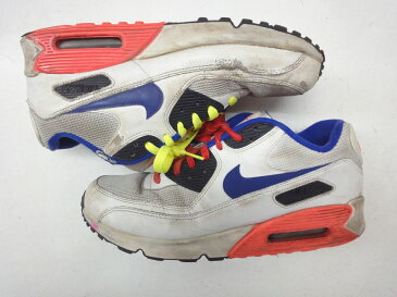 NIKE/ナイキ■28.0cm/US10/UK9/EUR44■AIR MAX 90 ESSENTIAL エアマックスエッセンシャル 537384 136■ホワイト/ウルトラマリン/ソーラーレッド■優れたクッショニングが快適性と時代を超えたスタイルを実現◎快適性と耐久性を高めるプレミアムレザーアッパー☆【中古】