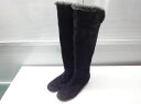 LODI/ロディ■24.0cm■ファー バックル スエード インヒール ブーツ 6018■BLACK/ブラック/黒■カンボジア製☆【中古】(4)