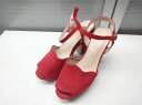 ESPERANZA/エスペランサ■M(23.0cm〜23.5cm)■デザインスカラップストラップサンダル■RED/レッド/赤■程よくフェミニンさをプラスしてくれるデザインスカラップストラップサンダル☆【中古】(4)