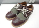 ASBee/アスビー■25.0cm■ウィングチップ メダリオン パンチング レースアップ 編み上げ シューズ 026621 N1301■ブラウン/カーキ■パンチ...