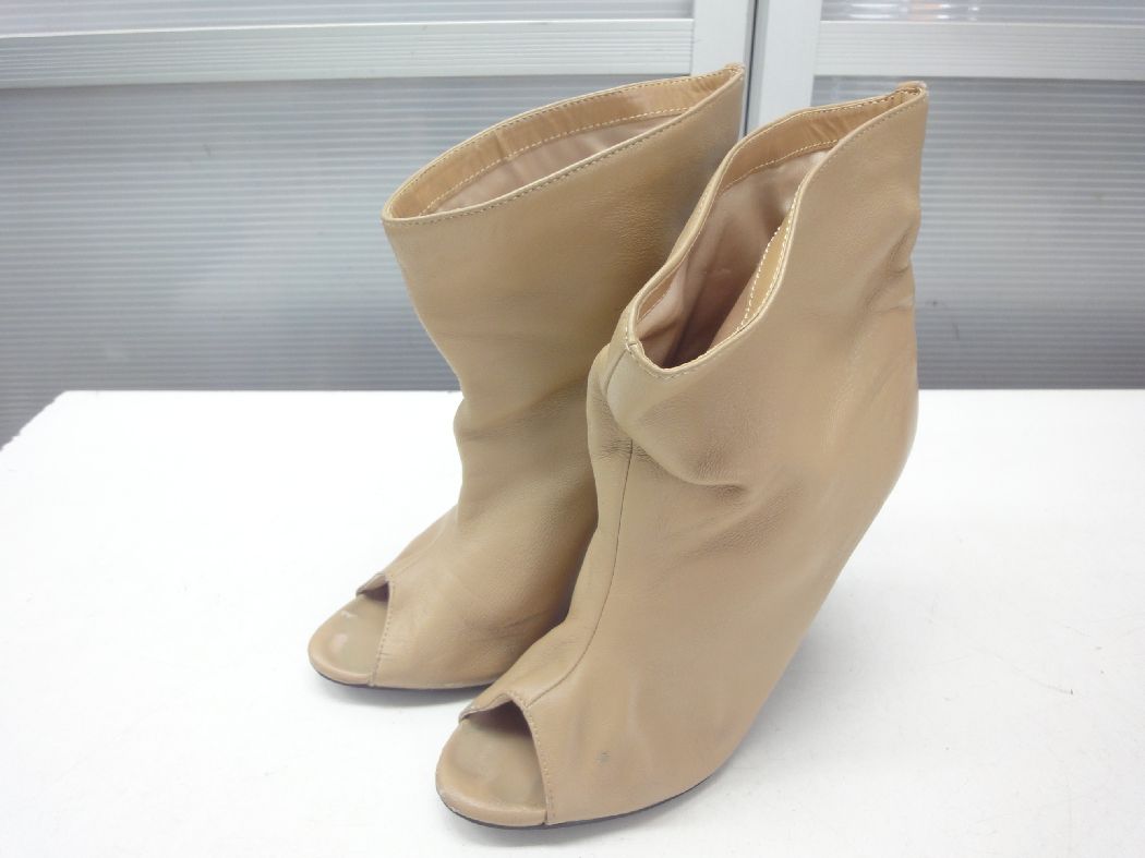 BLACK BY MOUSSY/ブラックバイマウジー■L(24.5cm程度)■オープントゥ ショート ブーツサンダル■BEIGE/ベ..