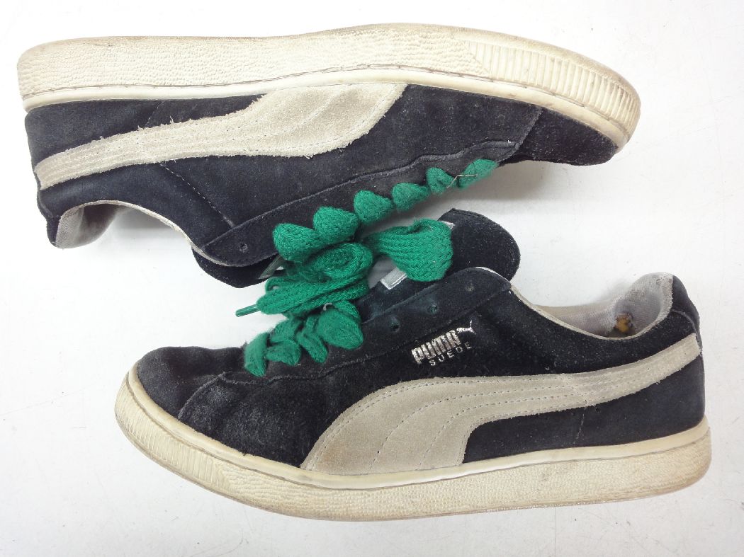 PUMA/プーマ■28.0cm/UK9/US10/EUR43■SUEDE スウェード スエード ローカットスニーカー シューズ 181649 04■BLACK/WHITE ブラック/ホワイト■天然皮革(本革スエード)◎2014年モデル☆【中古】