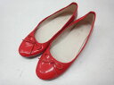 alicia PAGEBOY/ページボーイ■M(23.5cm)■バレエシューズ エナメル リボン モチーフ■RED/レッド/赤■丸みのあるラウンドトゥにリボンを...
