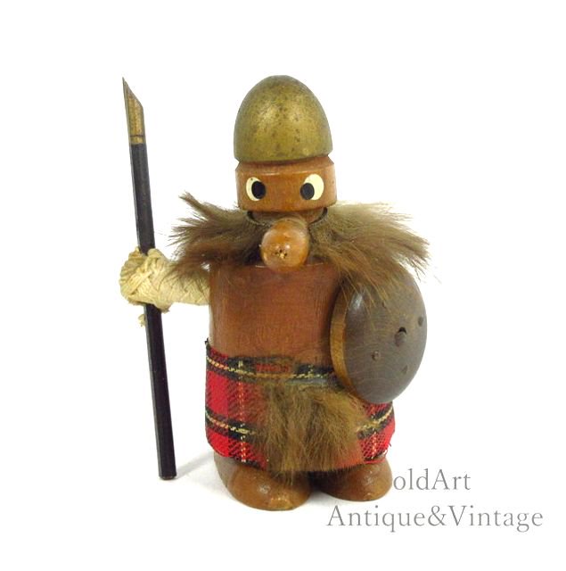 北欧 デンマーク製 1960-70年代 ヴィンテージ 木製 チーク ウッド ドール 人形 ヴァイキング バイキン..