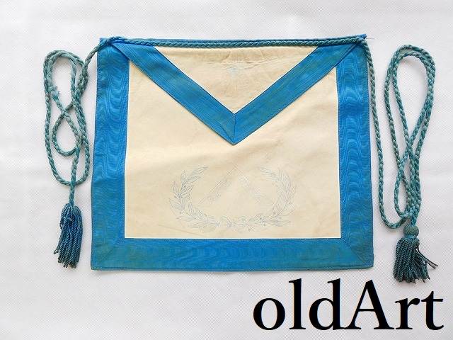 1940年代 当時物 USA製 フリーメイソン ロッジ オフィシャル 正装 儀式用具 エプロン 前掛け【M-12259..