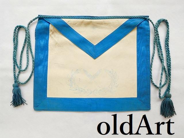 1940年代 当時物 USA製 フリーメイソン ロッジ オフィシャル 正装 儀式用具 エプロン 前掛け【M-12267】【中古】【送料無料】