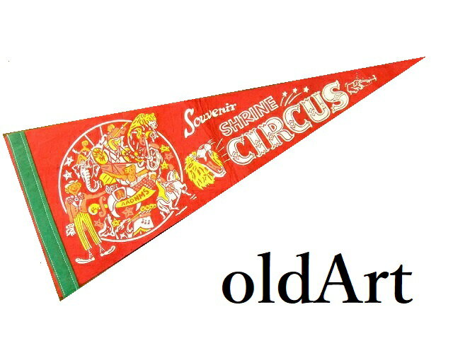 ビンテージ1970'sフリーメイソンシュラインサーカス旗ペナントタペストリー壁掛け【M-10723】【中古】