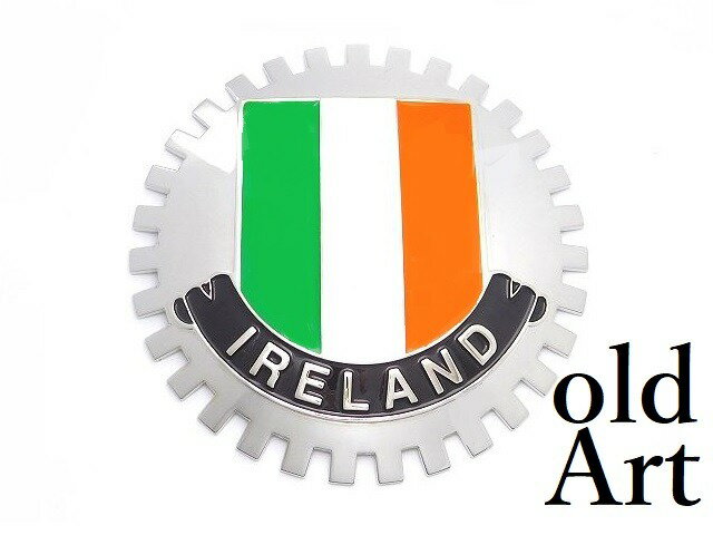新品未使用 アイルランド IRELAND 国旗 カーエンブレム グリルバッジ【M-14506】【ネコポスのみ送料無料】