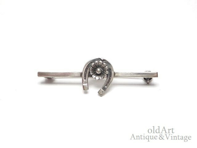 北欧 デンマーク製 1950-60年代 N.E.From 馬蹄 ホースシュー 蹄鉄 花 フローラル STERLING シルバー 銀..