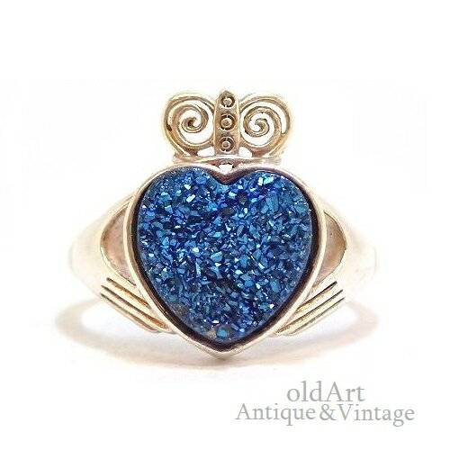 アイルランド製 JMH社 伝統的な指輪 クラダリング ドゥルージーストーン スターリング シルバー製 ホー..