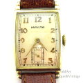 USA1940年代ヴィンテージHAMILTONハミルトンレクタンギュラー長方形10KGF金張り手巻き式メンズウォッチ紳士腕時計【N-21034】【中古】【送料無料】