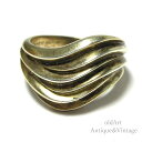 USA アメリカン ヴィンテージ モダン 曲線 銀細工 スターリング シルバー製 ゴールド リング 指輪【11.5号】【N-21319】【中古】【送料無料】