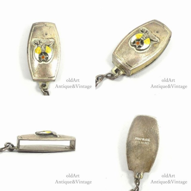 USA製 1920年代 アンティーク フリーメイソン シュライナー ベルト フォブ ベルト 懐中時計 チェーン 鎖【N-22391】【中古】【送料無料】