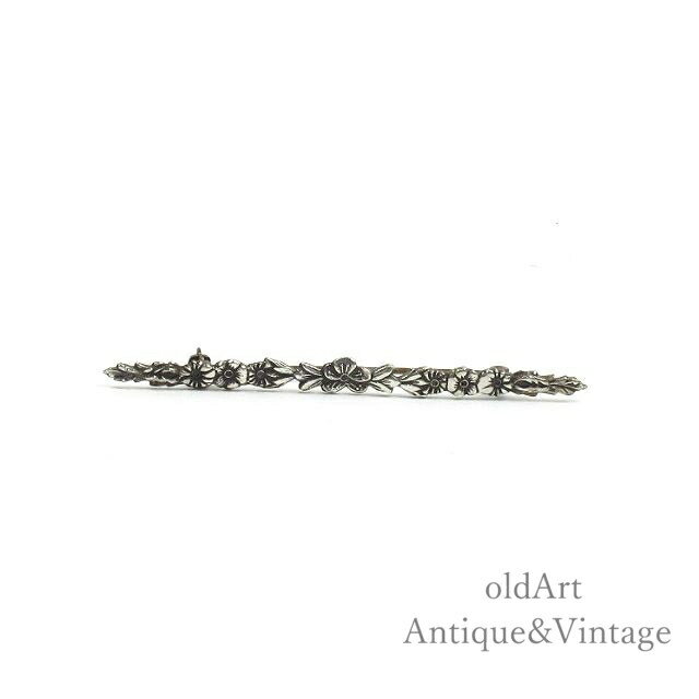 樂天商城 - USA製 ヴィンテージ 1960年代 花 フローラル STERLING シルバー製 銀細工 コスチュームジュエリー ピン ブローチ【N-22653】【中古】【送料無料】