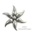 USA製 ヴィンテージ 1940-50年代 BIG 大きな フローラル 花 立体 銀細工 シルバー製 コスチュームジュエリー ビンテージ ブローチ【N-2305...